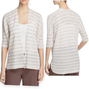 Eileen Fisher Organic Linen Striped Oversized Knit Cardigan Size XXS/XS